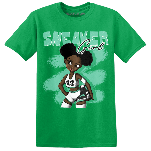 High OG Green Glow 1s T Shirt Match Black Sneaker Girl Jezsport.com