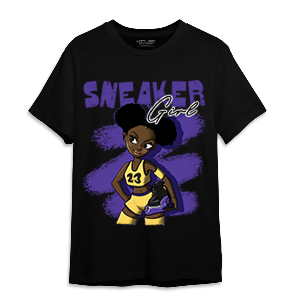 Field Purple 12s T Shirt Match Black Sneaker Girl Jezsport.com