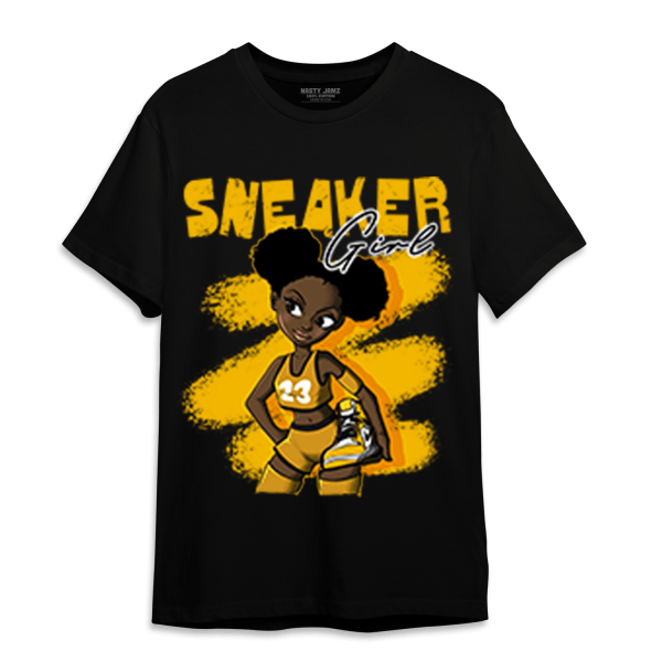 Yellow Ochre 1s T Shirt Match Black Sneaker Girl Jezsport.com