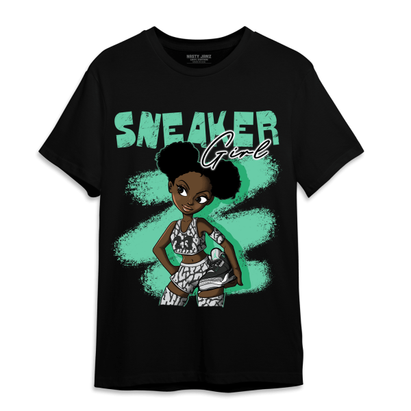 Green Glow 3s T Shirt Match Black Sneaker Girl Jezsport.com