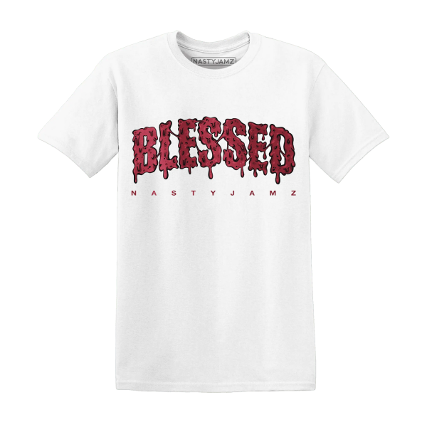 High 85 Metallic Burgundy 1s T Shirt Match Blessed Text Jezsport.com