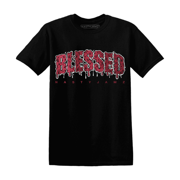 High 85 Metallic Burgundy 1s T Shirt Match Blessed Text Jezsport.com