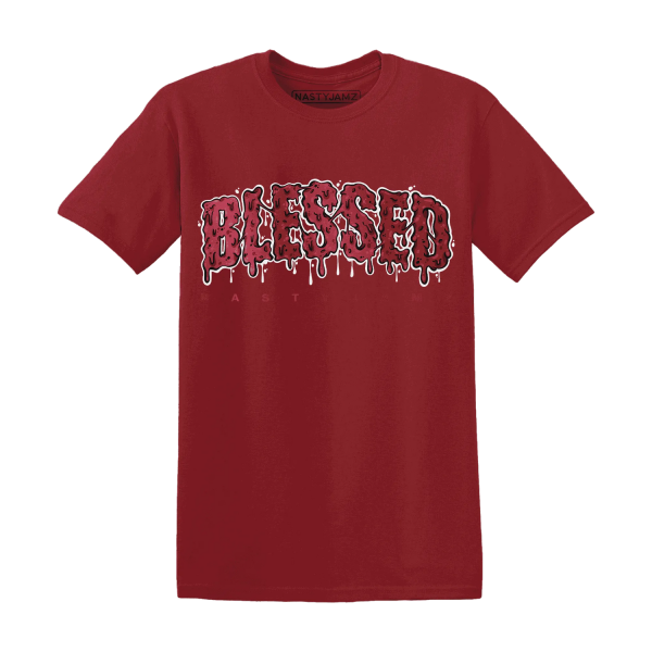 High 85 Metallic Burgundy 1s T Shirt Match Blessed Text Jezsport.com