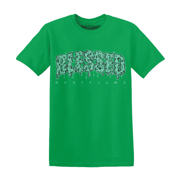 High OG Green Glow 1s T Shirt Match Blessed Text Jezsport.com