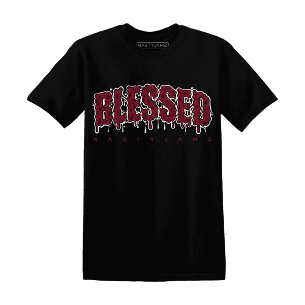 High White Team Red 1s T Shirt Match Blessed Text Jezsport.com