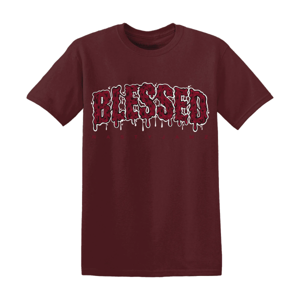 High White Team Red 1s T Shirt Match Blessed Text Jezsport.com