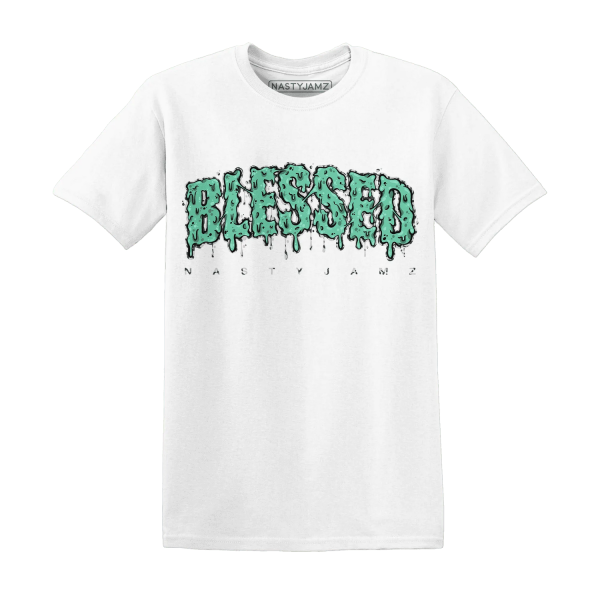 Green Glow 3s T Shirt Match Blessed Text Jezsport.com