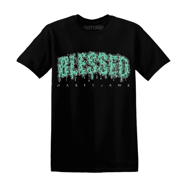 Green Glow 3s T Shirt Match Blessed Text Jezsport.com