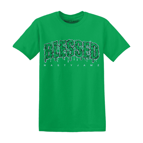 Lucky Green 5s T Shirt Match Blessed Text Jezsport.com