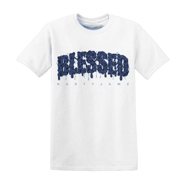 Midnight Navy 5s T Shirt Match Blessed Text Jezsport.com