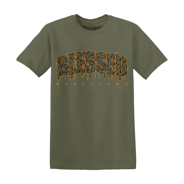 Olive 5s T Shirt Match Blessed Text Jezsport.com