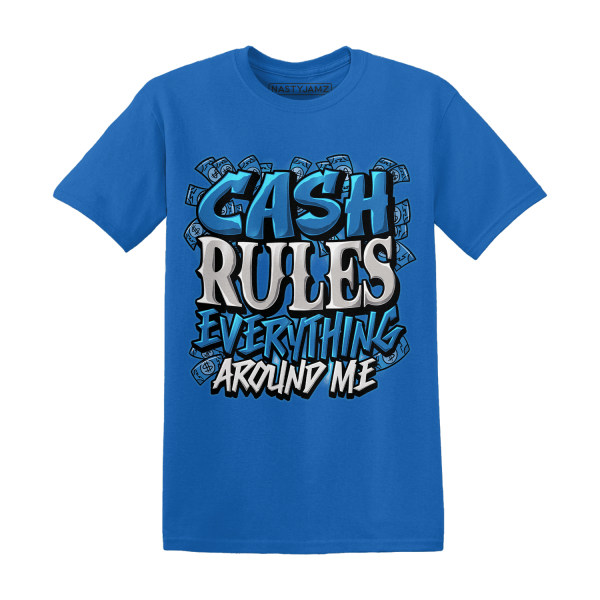 Industrial Blue 4s T Shirt Match Cash Rule E A M Jezsport.com