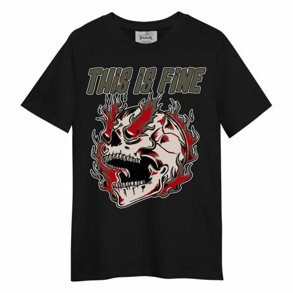 Low OG Medium Olive 1s Shirt - Blazing Skull Unisex Shirt Matching Jordan Shirt Jezsport.com