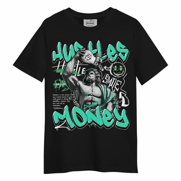 Black Green Glow 3s Shirt, Graphic Hustle Money Shirt Green Glow 3s Unisex Shirt Matching Jordan Shirt Jezsport.com