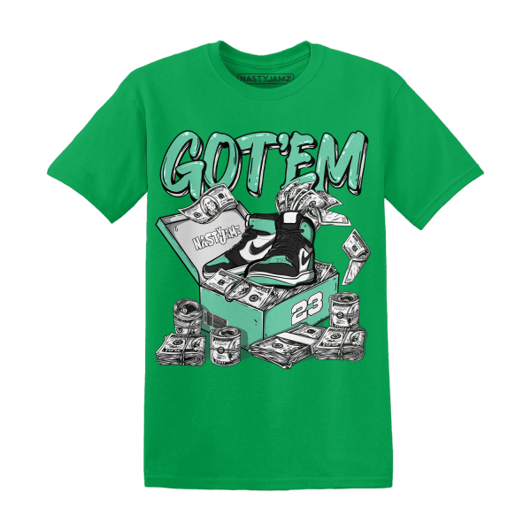 High OG Green Glow 1s T Shirt Match Dollar Sneaker Box Jezsport.com