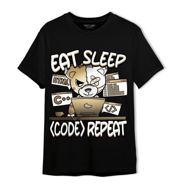 High OG Metallic Gold 1s T Shirt Match Eat Sleep Code BER Jezsport.com