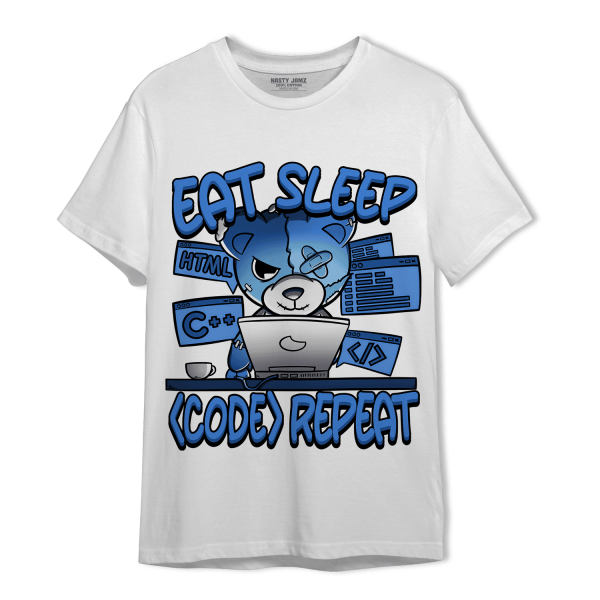 University Blue Toe 1s T Shirt Match Eat Sleep Code BER Jezsport.com