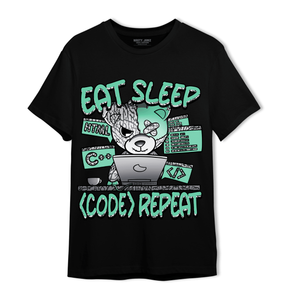 Green Glow 3s T Shirt Match Eat Sleep Code BER Jezsport.com