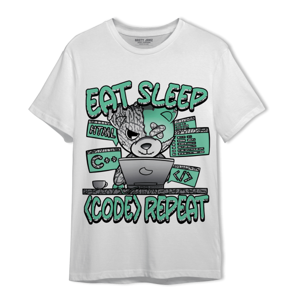 Green Glow 3s T Shirt Match Eat Sleep Code BER Jezsport.com