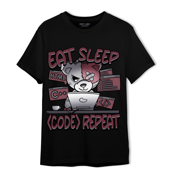 Burgundy 5s T Shirt Match Eat Sleep Code BER Jezsport.com