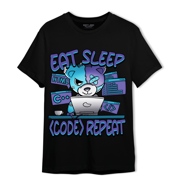 Aqua 6s T Shirt Match Eat Sleep Code BER Jezsport.com