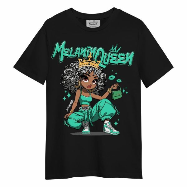 Black Green Glow 3s Shirt, Melanin Queen Pretty Green Glow 3s Unisex Shirt Matching Jordan Shirt Jezsport.com