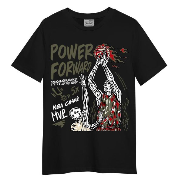 Low OG Medium Olive 1s Shirt - Power Shot Skeleton Shirt Unisex Matching Jordan Shirt Jezsport.com