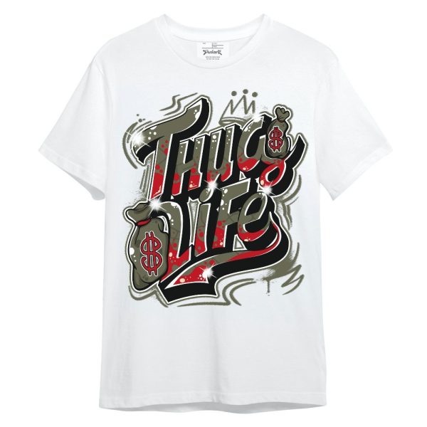 Low OG Medium Olive 1s Shirt - Free Thug Living Graphic Unisex Shirt Matching Jordan Shirt Jezsport.com