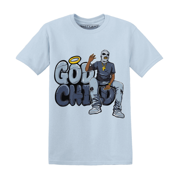 Mid Diffused Blue Grey 1s T Shirt Match God Child Jezsport.com