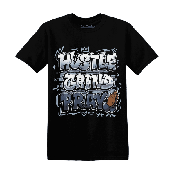 Mid Diffused Blue Grey 1s T Shirt Match Hustle Grind Pray Jezsport.com