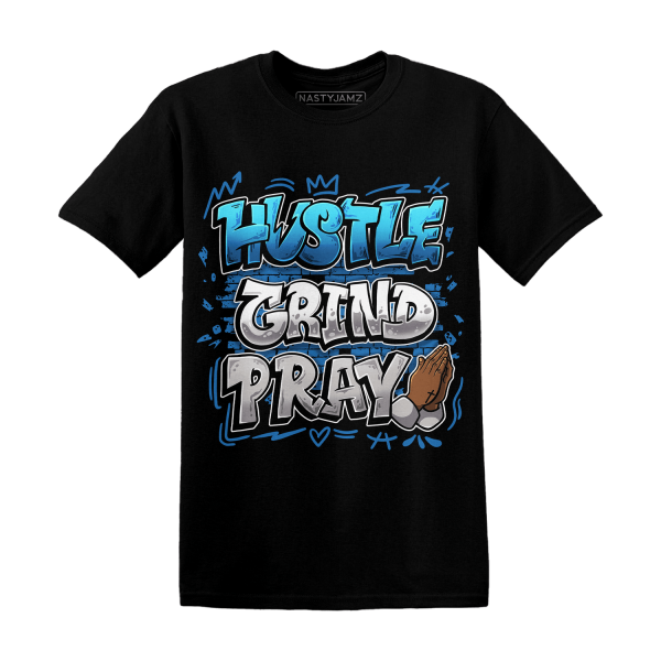 Industrial Blue 4s T Shirt Match Hustle Grind Pray Jezsport.com