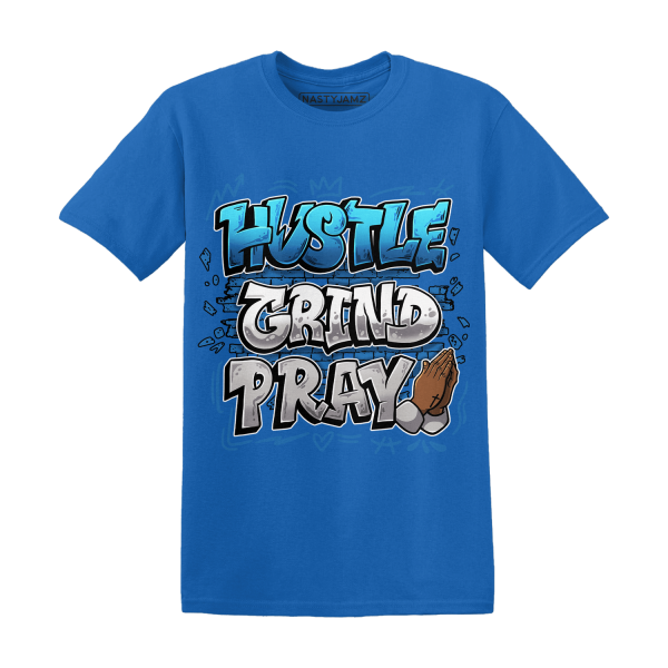 Industrial Blue 4s T Shirt Match Hustle Grind Pray Jezsport.com