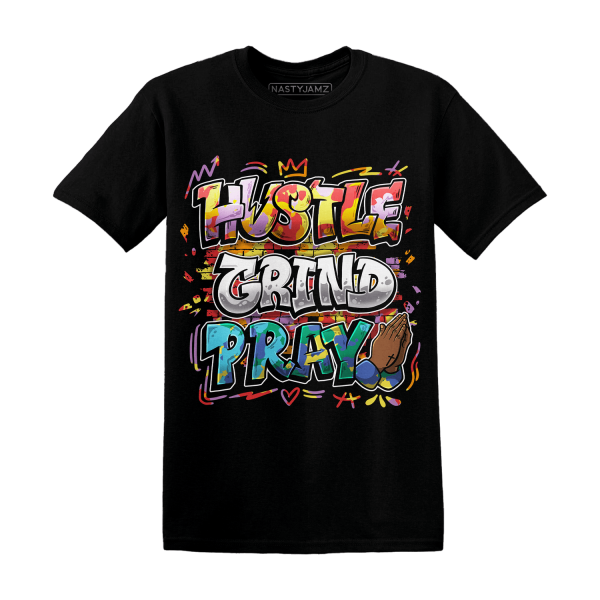 Mid GS Six Championships 1s T Shirt Match Hustle Grind Pray Jezsport.com