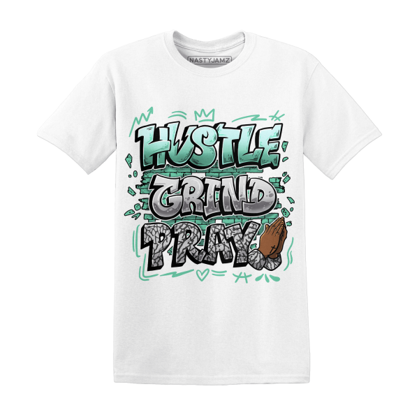 Green Glow 3s T Shirt Match Hustle Grind Pray Jezsport.com