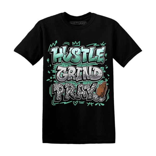 Green Glow 3s T Shirt Match Hustle Grind Pray Jezsport.com