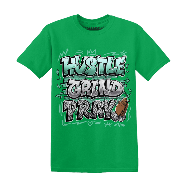 Green Glow 3s T Shirt Match Hustle Grind Pray Jezsport.com