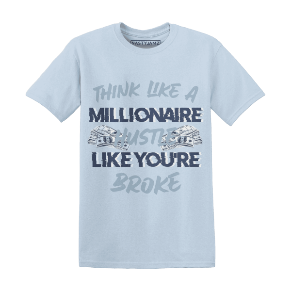 Mid Diffused Blue Grey 1s T Shirt Match Hustle Millionaire Jezsport.com