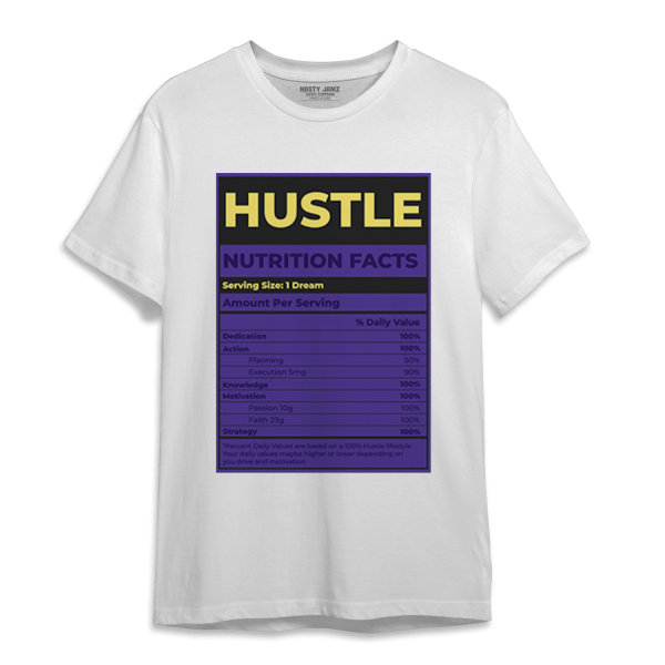 Field Purple 12s T Shirt Match Hustle Nutrition Facts Jezsport.com