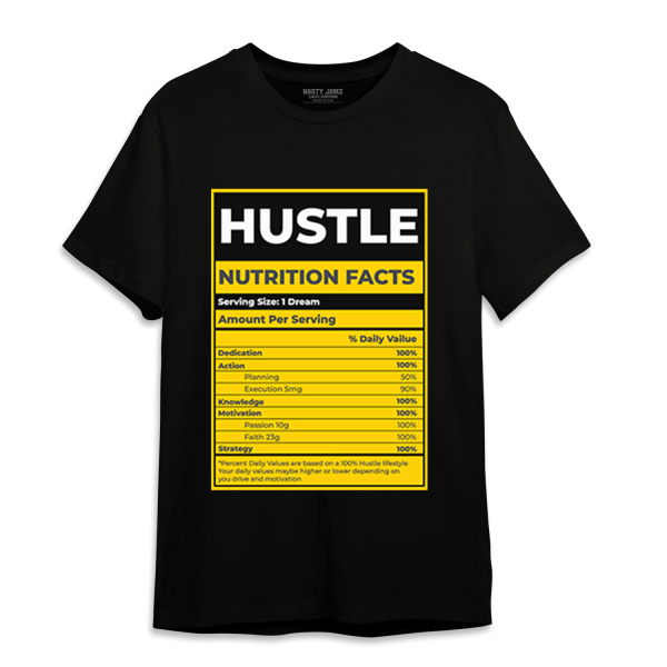 Thunder 4s T Shirt Match Hustle Nutrition Facts Jezsport.com