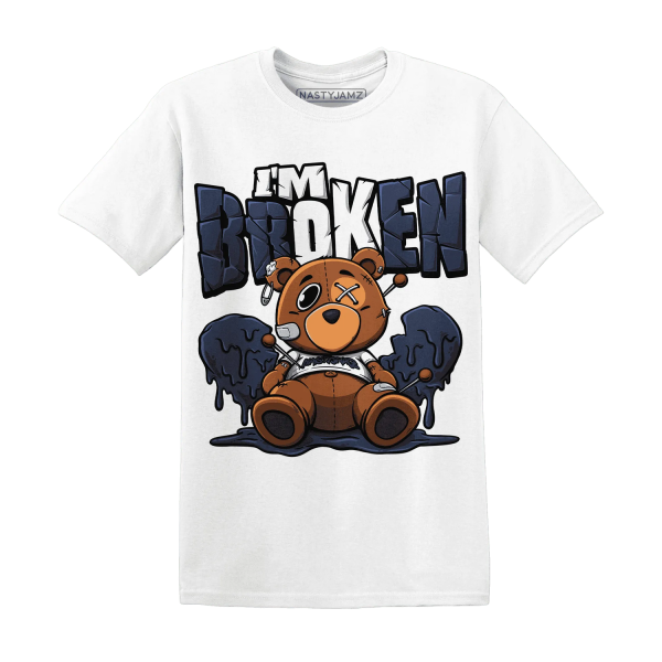 White Navy 6s T Shirt Match Im Broken BER Jezsport.com