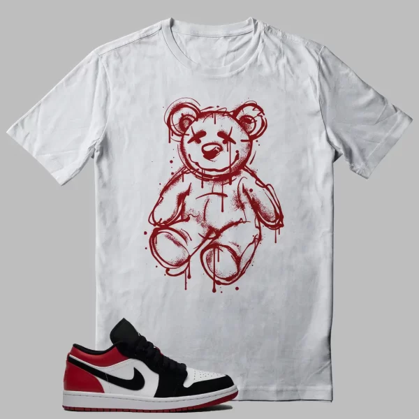 Jordan 1 Low Black Toe Bear Shirt Jezsport.com