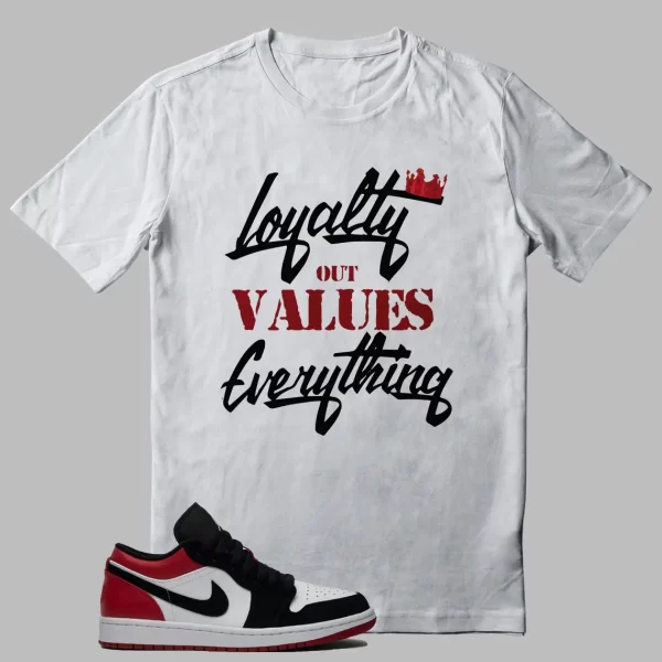 Jordan 1 Low Black Toe Sneakers Tees – Loyalty Graphic Jezsport.com