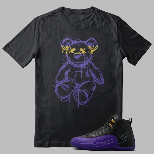 Jordan 12 Field Purple T-shirt Funny Bear Graphic Jezsport.com