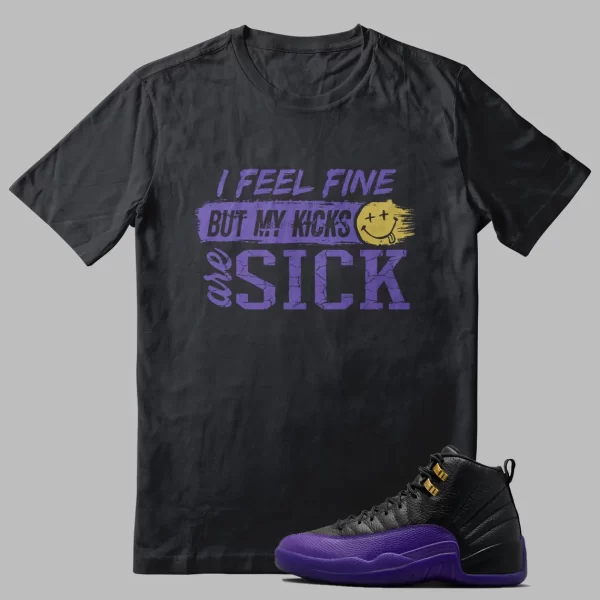 Jordan 12 Field Purple T-shirt Sick Kicks Graphic Jezsport.com