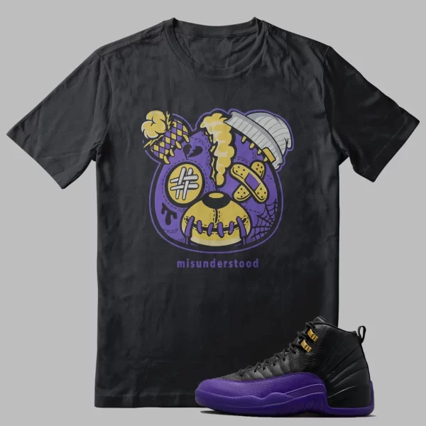 Jordan 12 Field Purple T-shirt Teddy Bear Graphic Jezsport.com