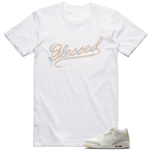 Jordan 3 Craft Ivory Shirt Blessed Graphic Jezsport.com