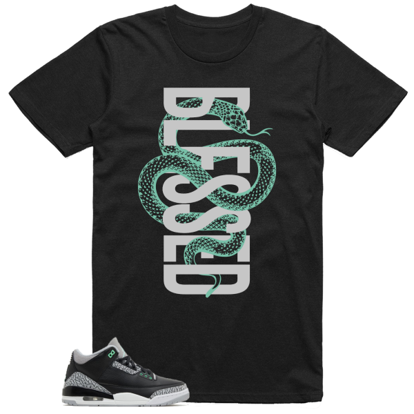 Jordan 3 Green Glow Shirt Blessed Graphic Jezsport.com