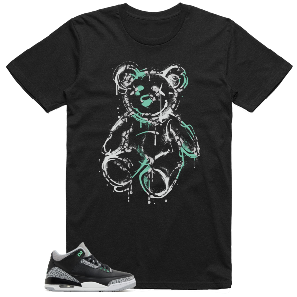 Jordan 3 Green Glow Shirt Dead Bear Graphic Jezsport.com