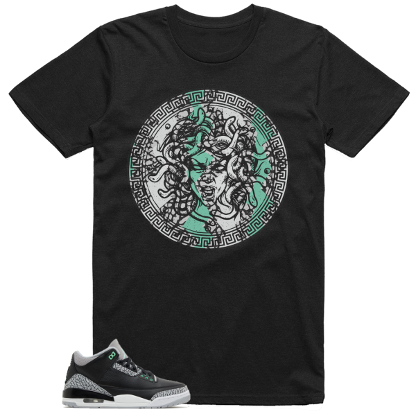 Jordan 3 Green Glow Shirt Medusa Graphic Jezsport.com