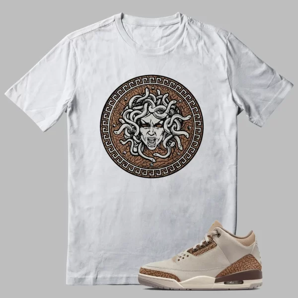 Jordan 3 Palomino Outfit Matching Shirt Medusa Graphic Jezsport.com